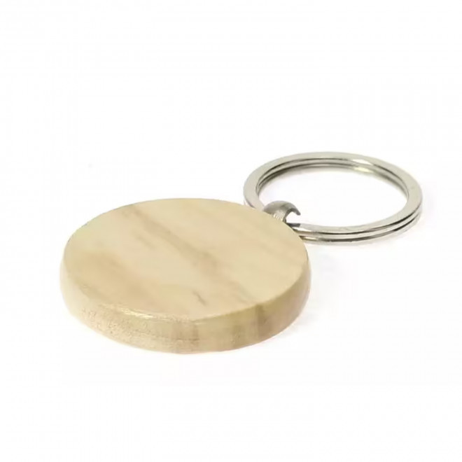 PORTE CLES EN BOIS PERSONNALISABLE 'WOODIE ROND'