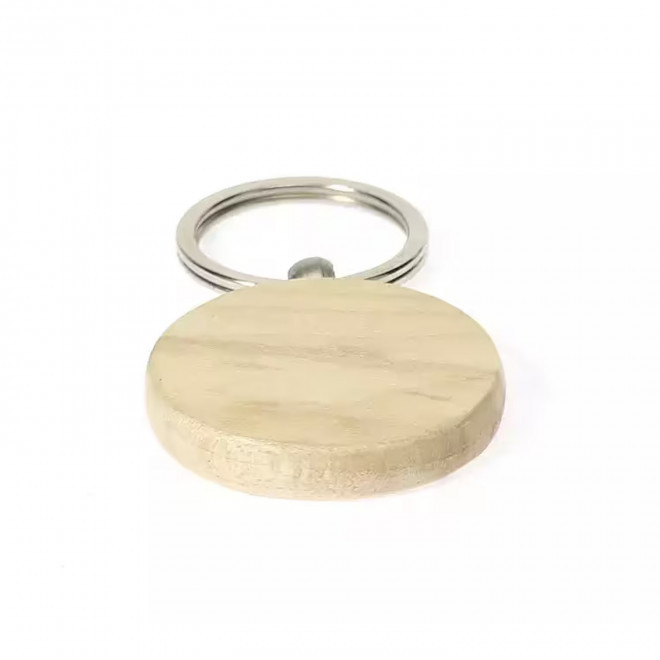 PORTE CLES EN BOIS PERSONNALISABLE 'WOODIE ROND'
