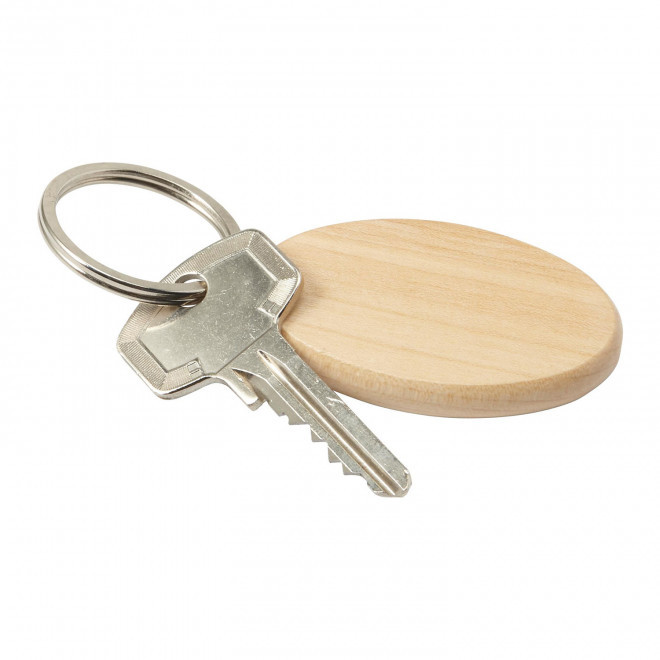 PORTE CLES EN BOIS PERSONNALISABLE 'WOODIE OVALE'
