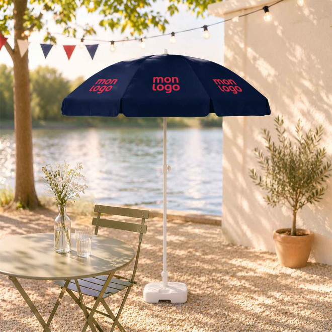 PARASOL PERSONNALISABLE ROND 'BEACHCALOR VOLETS'