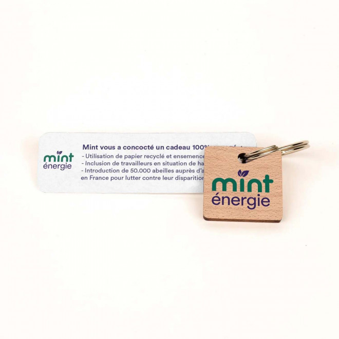 PORTE CLES ENGAGE EN BOIS PERSONNALISABLE 'SESAME'