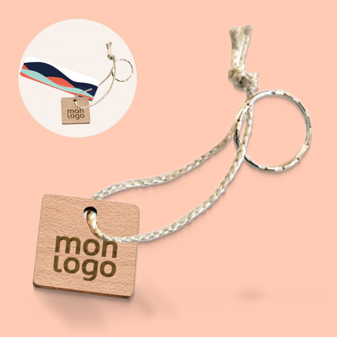 PORTE CLES ENGAGE EN BOIS PERSONNALISE 'SESAME LIEN'