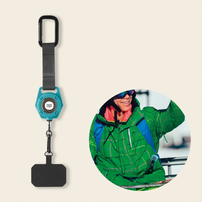 PORTE BADGE TELEPHONE DEROULEUR PERSONNALISE 'BALADI'