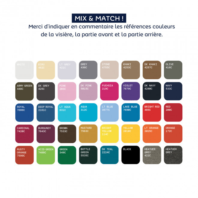 CASQUETTE PERSONNALISABLE SUR MESURE ATLANTIS 5P '1001'