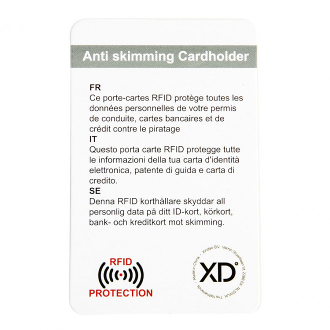 PORTE CARTES PROMOTIONNEL ANTI RFID 'ENSURE' 