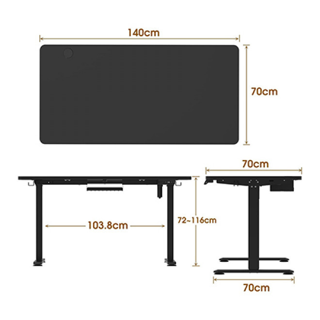 BUREAU ASSIS DEBOUT 140x60