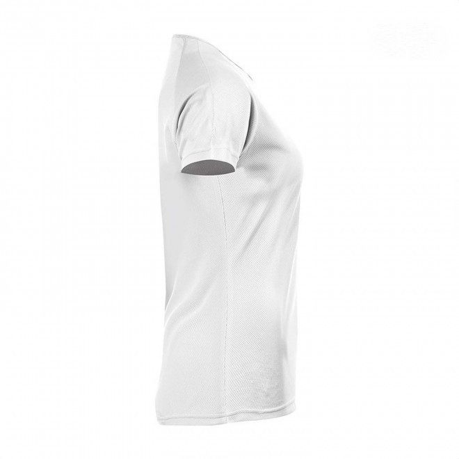 TEE SHIRT PUBLICITAIRE RESPIRANT FEMME BLANC 'SPORTY' 140 GR/M²