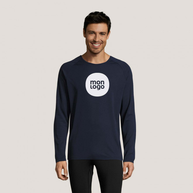 TEE SHIRT RESPIRANT MANCHES LONGUES PERSONNALISABLE HOMME 'KOURY' 140 GR/M²