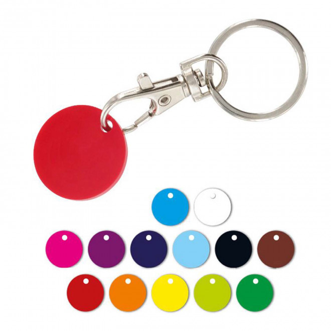 PORTE CLÉS MOUSQUETON AVEC JETON PERSONNALISABLE 'SEGNO'