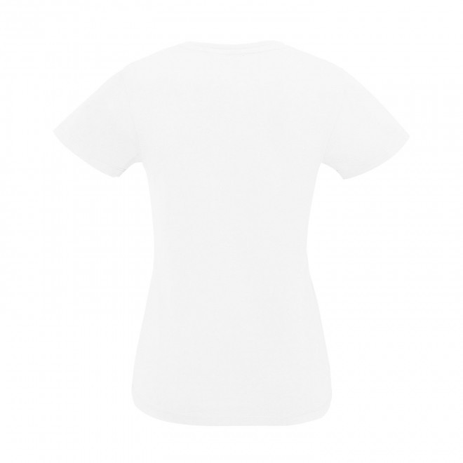 TEE SHIRT BLANC FEMME PUBLICITAIRE COL V 'IMPERIAL V'
