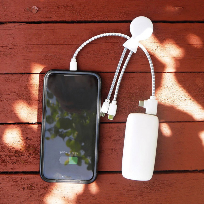 CÂBLE DE CHARGE PUBLICITAIRE BIODÉGRADABLE MULTI CONNECTEURS XOOPAR® 'MR BIO'