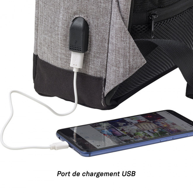 SAC À DOS ANTIVOL POUR ORDINATEUR 'YUCCA' PERSONNALISABLE