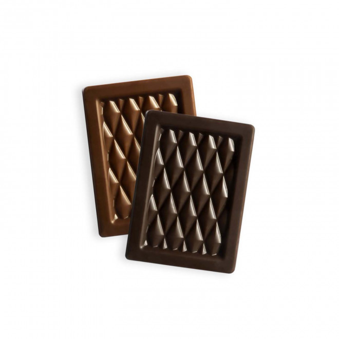 COFFRET PERSONNALISÉ DE 24 CARRÉS DE CHOCOLAT 5G ASSORTIS LPCC® 'DÉGUSTATION'