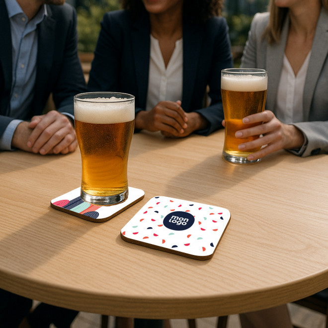 DESSOUS DE VERRE EN BOIS PUBLICITAIRE 'KELLY'