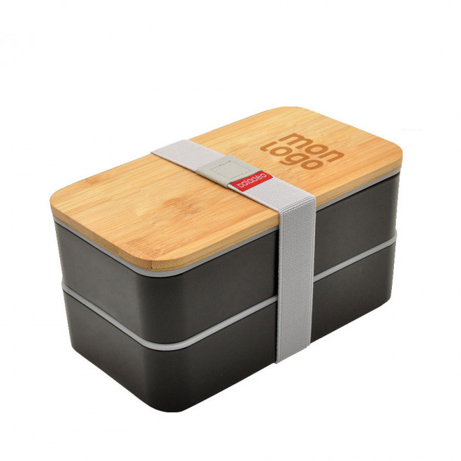LUNCH BOX PERSONNALISABLE AVEC COUVERCLE EN BAMBOU 'FOOD'