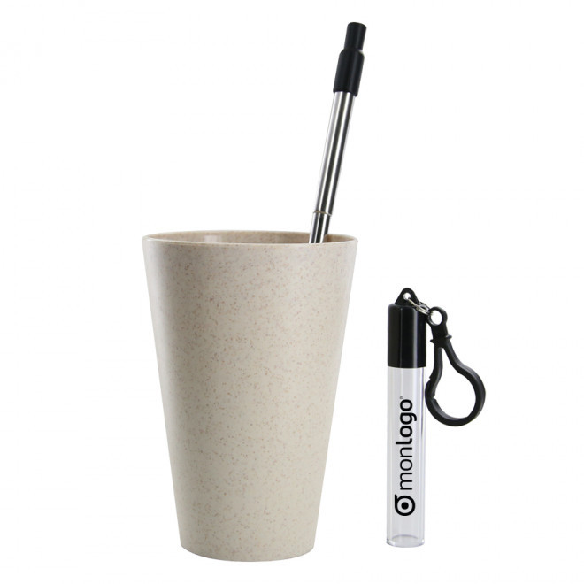 PAILLE RÉUTILISABLE PUBLICITAIRE RÉTRACTABLE EN MÉTAL 'JILUS'