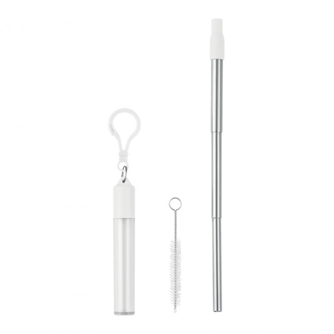 PAILLE RÉUTILISABLE PUBLICITAIRE RÉTRACTABLE EN MÉTAL 'JILUS'