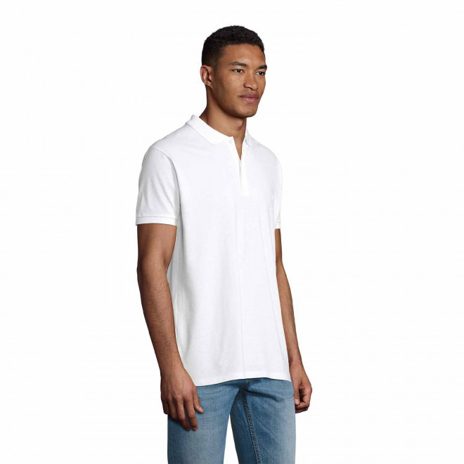 POLO PUBLICITAIRE HOMME BIO 'PLANET' BLANC 170 GR/M²