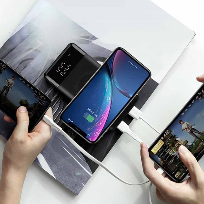 BATTERIE DE SECOURS PERSONNALISÉE AVEC CHARGEUR INDUCTION 10 000 MAH AKASHI®  'GOMER'