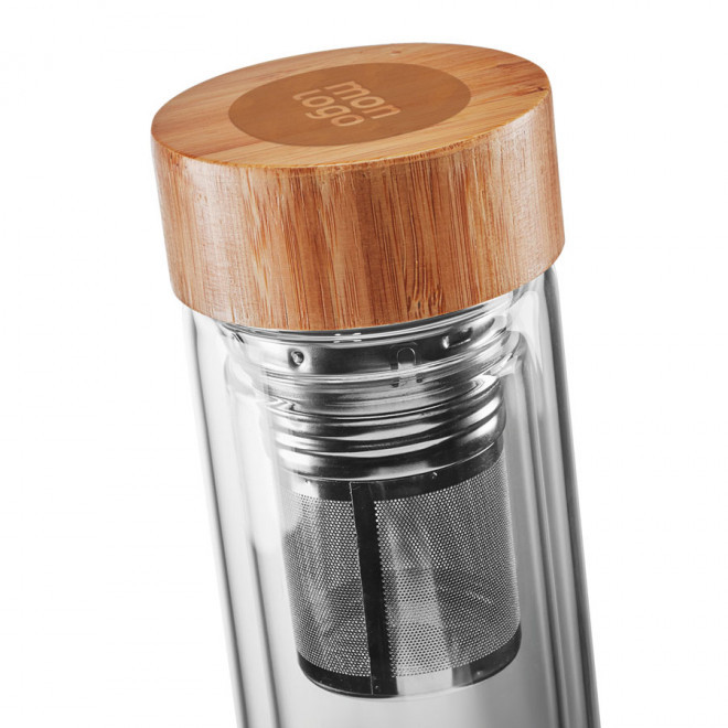 BOUTEILLE PERSONNALISÉE EN VERRE AVEC INFUSEUR 'YAMI'