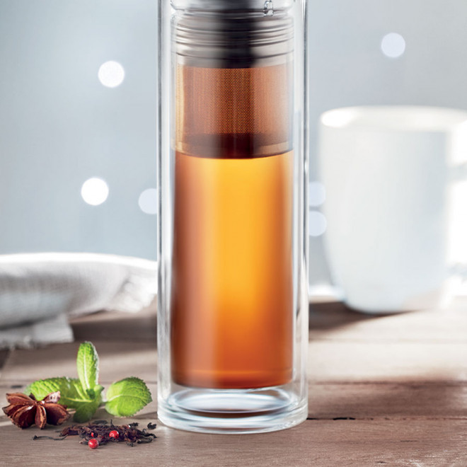 BOUTEILLE PERSONNALISÉE EN VERRE AVEC INFUSEUR 'YAMI'