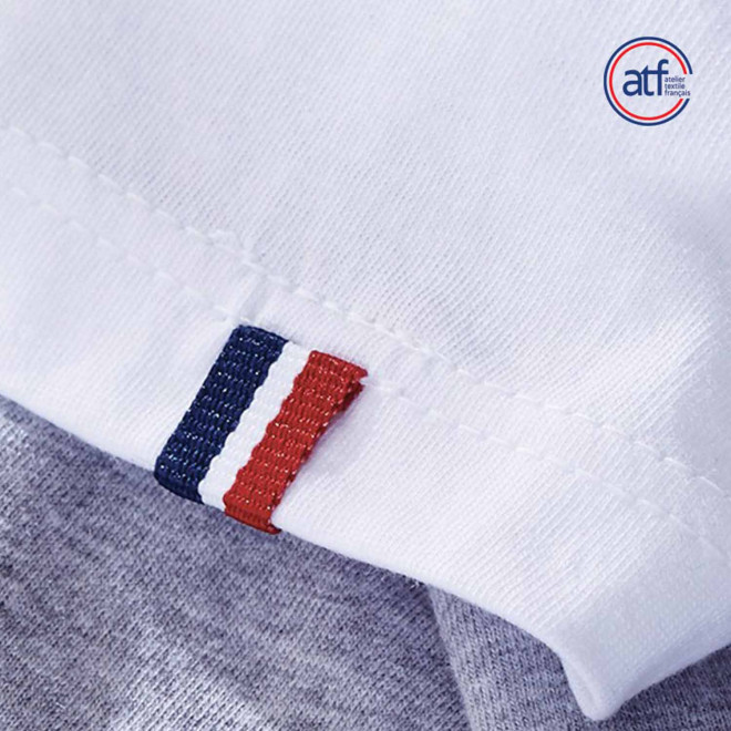 TEE SHIRT PUBLICITAIRE HOMME BLANC ORIGINE FRANCE ATF® 'LEON'