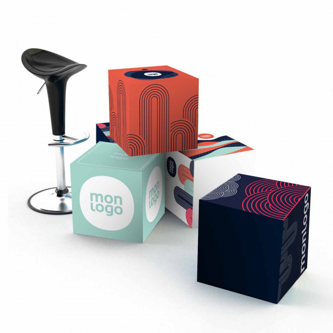 HOUSSE POUR POUF PERSONNALISÉE MOUSSE 'CUBIQUE'