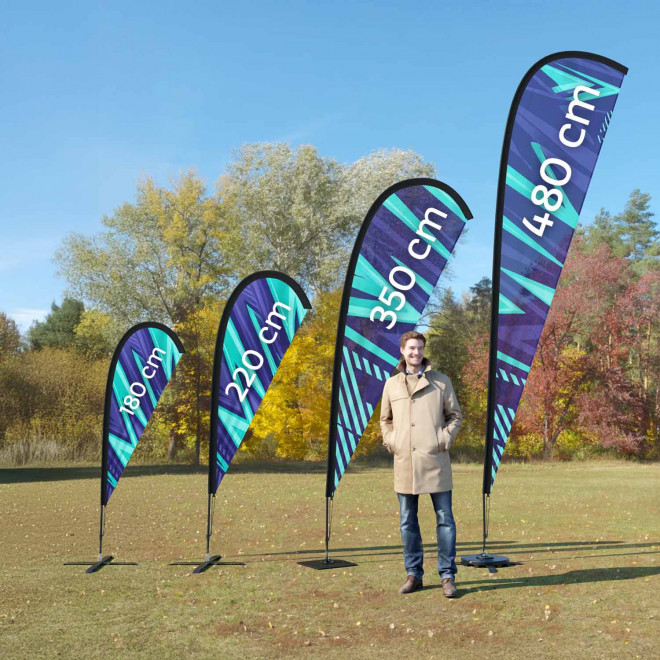 DRAPEAU PUBLICITAIRE ORIFLAMME GOUTTE + PLAQUE ACIER 'TOLEN'
