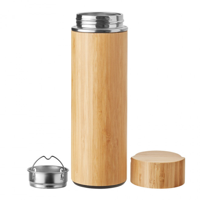 BOUTEILLE PERSONNALISÉE ISOTHERME EN BAMBOU 480ML 'BOTELYA'