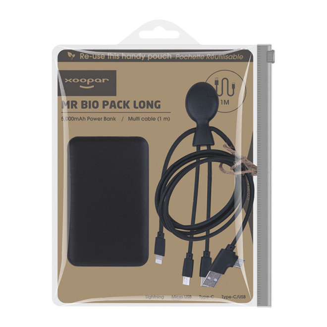 BATTERIE DE SECOURS PERSONNALISÉE BIODEGRADABLE XOOPAR® 'MR BIO PACK LONG' 