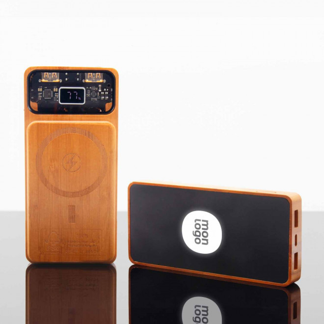 POWERBANK MAGSAFE BAMBOU 10000MAH PERSONNALISABLE 'ALBERO'