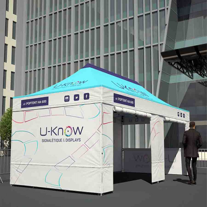 TENTE PERSONNALISÉE PLIANTE 6X3M 'TELLTA'