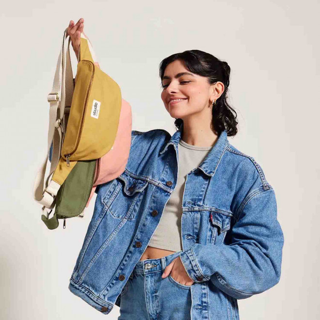 SAC BANANE PERSONNALISABLE EN COTON STUDI BY HINDBAG 'ANTOINE'