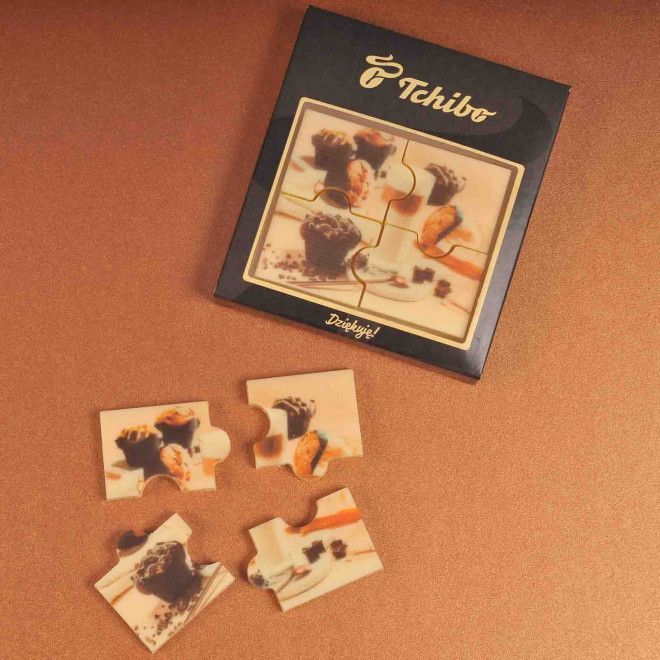 PUZZLE EN CHOCOLAT BLANC 4P PUBLICITAIRE 'CHOKO PUZZLE'