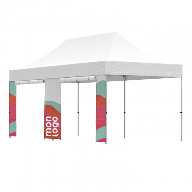 MUR AVEC OUVERTURE TENTE PERSONNALISE 6X3M 'TELTA'