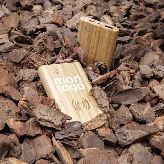 BATTERIE A PERSONNALISER EN BAMBOU A INDUCTION 5W