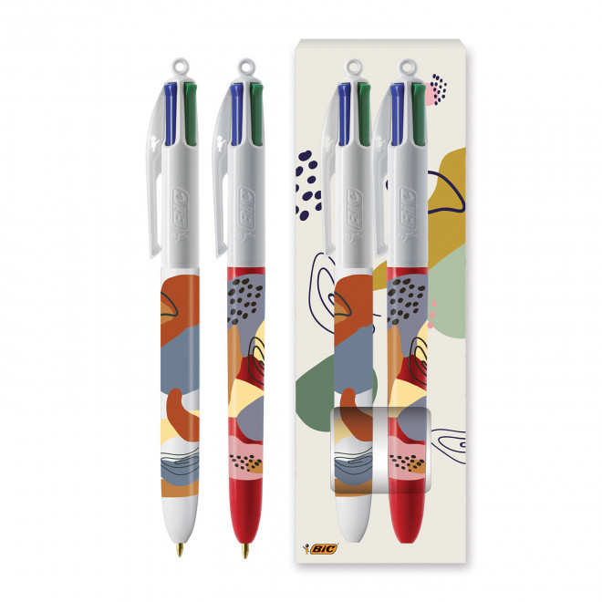 PACK 2 STYLOS 4 COULEURS BIC® PERSONNALISABLE 'STYLBOX'