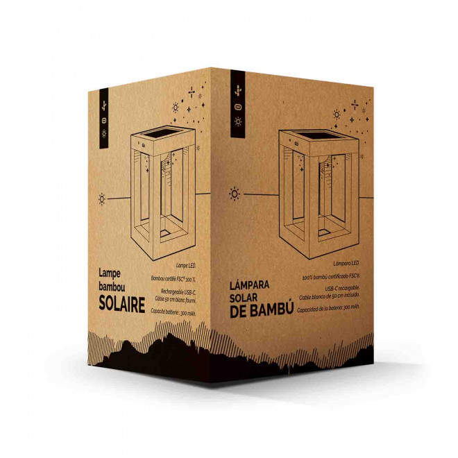 LAMPE SOLAIRE PERSONNALISABLE EN BAMBOU 'ILLUMINATO'