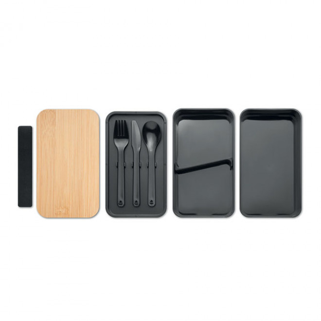 LUNCH BOX PUBLICITAIRE COUVERCLE BAMBOU 'BUCATI DOUBLE'