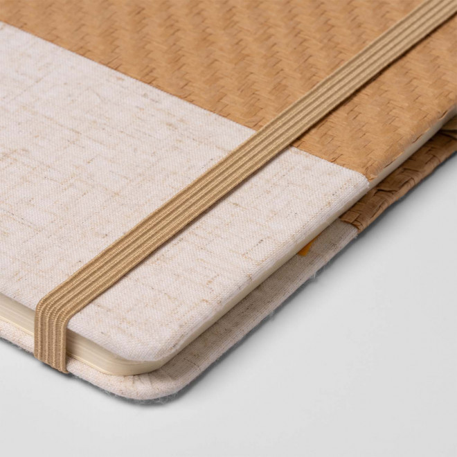 CARNET A5 PERSONNALISE PAILLE NATURELLE COTON 'BOLGA' 