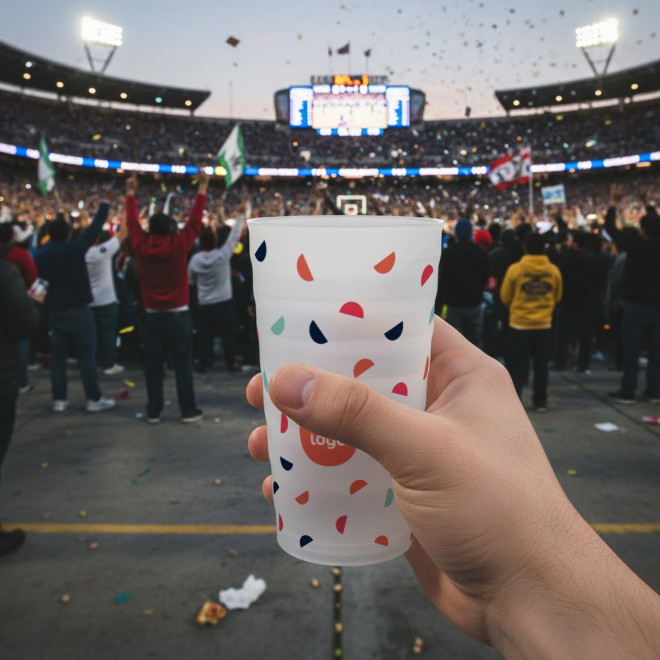 GOBELET 30 CL QUADRI PERSONNALISABLE 'CUP FACETTES'