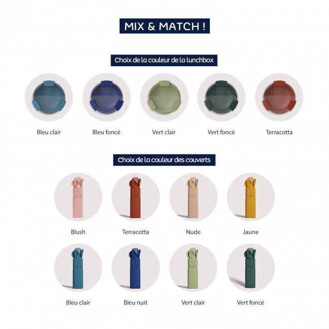 COFFRET PERSONNALISABLE MIF LUNCH BOX ET COUVERTS 'BINI'