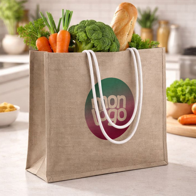 SAC EN JUTE COLOREE PERSONNALISABLE 'HINAX'