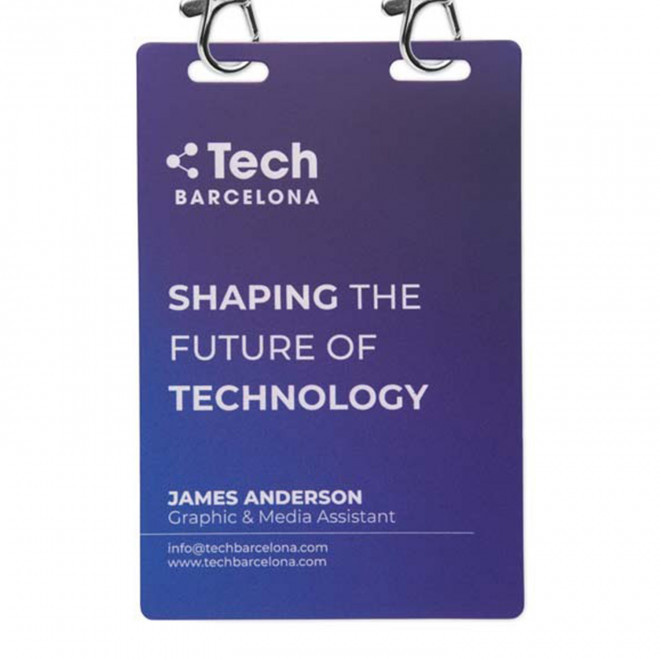 BADGE EN PAPIER 12x8CM PERSONNALISE 'BADGOS'