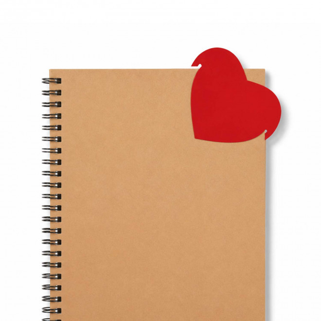 MARQUE PAGE PUBLICITAIRE COEUR EN CUIR RECYCLE 'FABY'