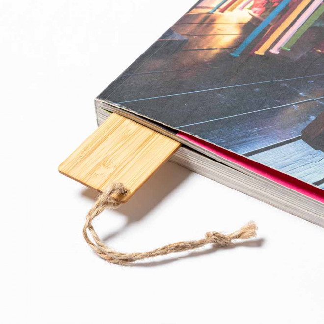 MARQUE PAGES PUBLICITAIRE EN BAMBOU 'LUNAN'