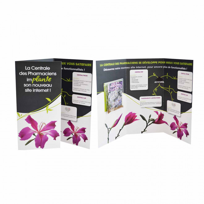 CARTE 3 VOLETS AVEC GRAINES PERSONNALISABLE 'POUVOI'