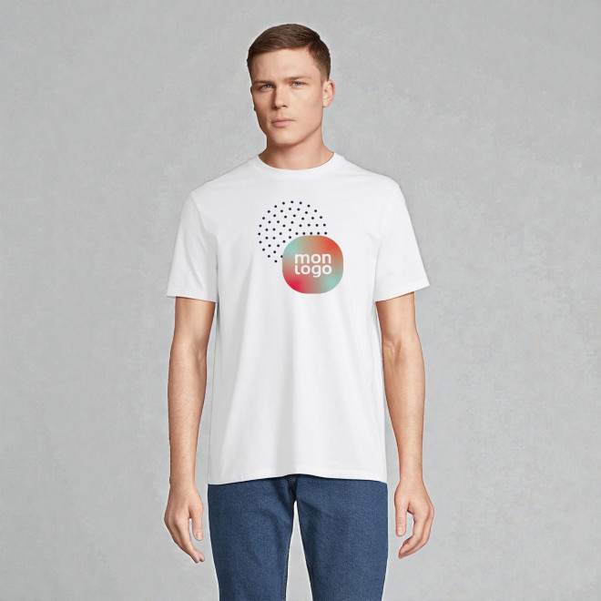 TEE SHIRT MIXTE BLANC EASYCARE PERSONNALISABLE 'LYAM'