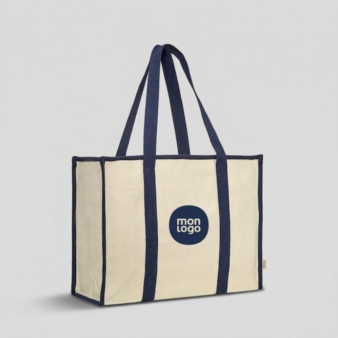 SAC ZIPPE XXL COTON RECYCLE PERSONNALISE 'KENSINGTON'