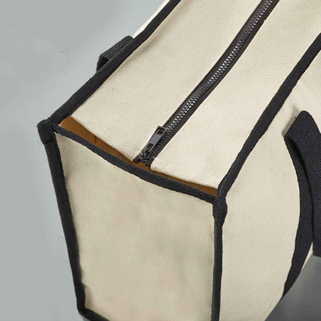 SAC ZIPPE XXL COTON RECYCLE PERSONNALISE 'KENSINGTON'